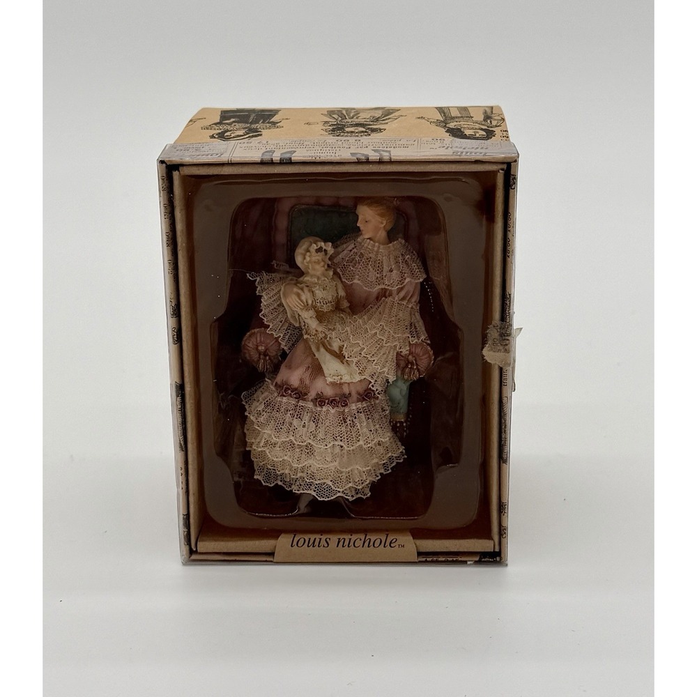 Collectibles Louis Nichole 2001 Mother & Child On Detailed Plump Chair Vintage